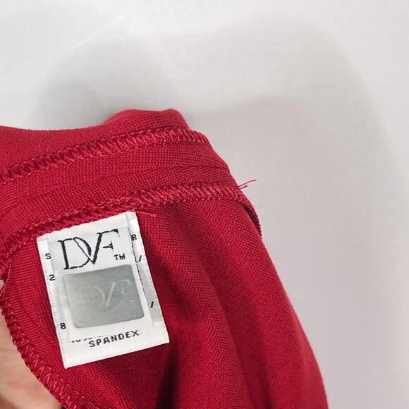 Diane Von Furstenberg 8 Rubiate Red Geovana Sleeveless Sheath Dress Scoop Neck - Picture 10 of 14